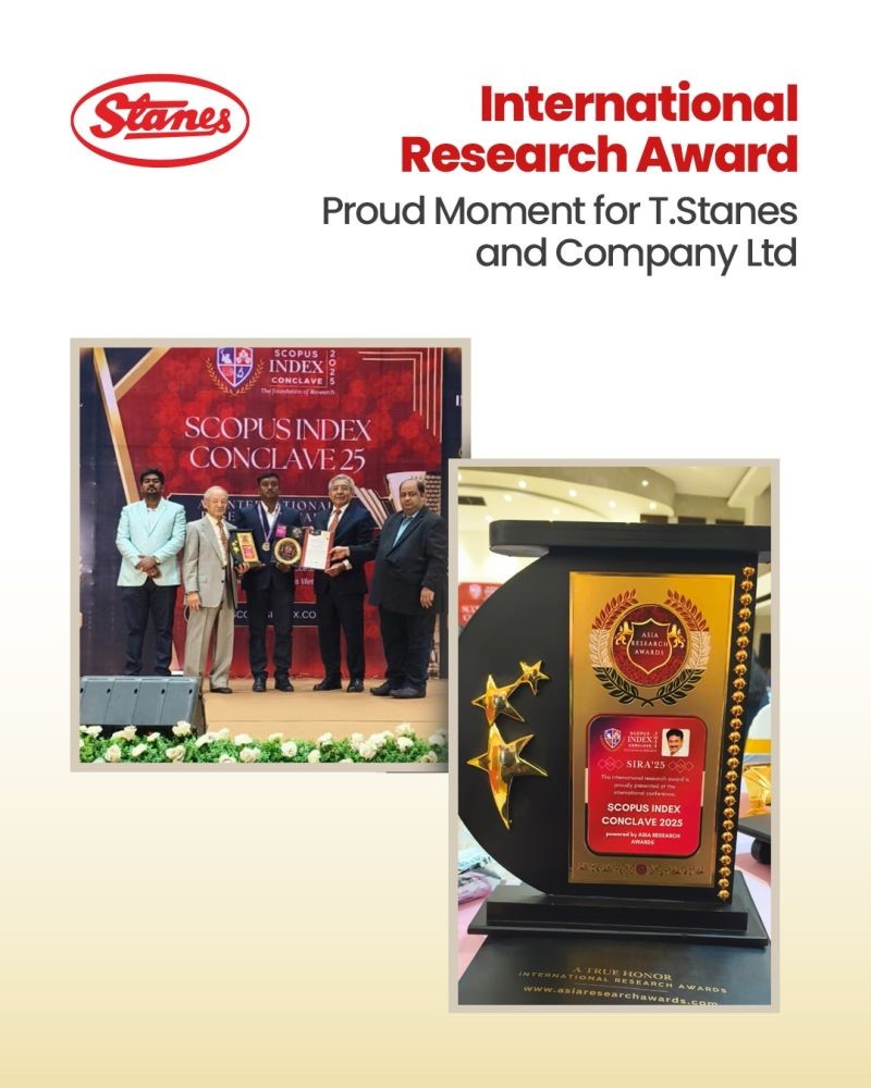 International Best Researcher Award for T.Stanes and Company Limited